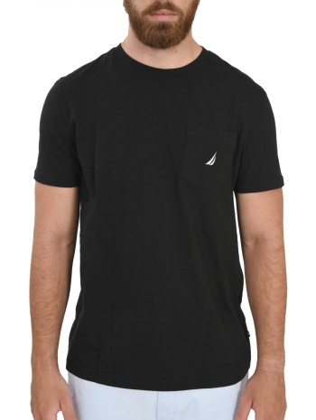 nautica t-shirt pocket logo μαυρο