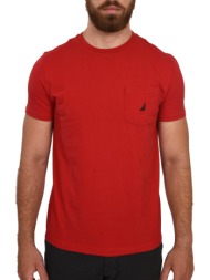 nautica t-shirt pocket logo κοκκινο
