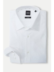 boss πουκαμισο μικροσχεδιο slim fit easy iron stretch h-hank-kent-c1-214 λευκο