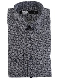karl lagerfeld πουκαμισο μικροσχεδιο modern fit μπλε-λευκο