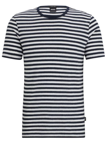boss t-shirt λινο ριγε tiburt 457 μπλε-λευκο σε προσφορά