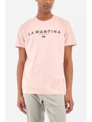 la martina t-shirt regular fit logo ροζ