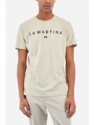 la martina t-shirt regular fit logo γκρι