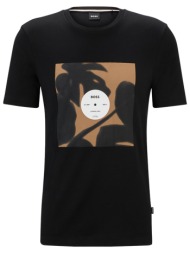 boss t-shirt jersey tiburt 388 λευκο