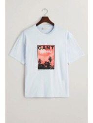 gant t-shirt washed graphic ss γαλαζιο