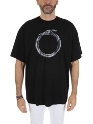 trussardi jeans t-shirt greyhound heatmap logo μαυρο