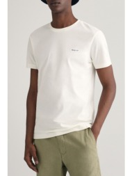 gant t-shirt slim fit contrast logo ss λευκο