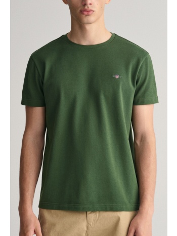 gant t-shirt slim pique ss πρασινο