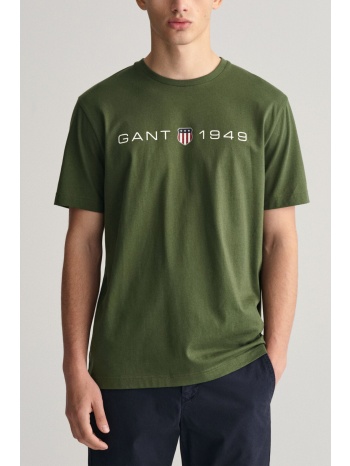 gant t-shirt printed graphic ss πρασινο