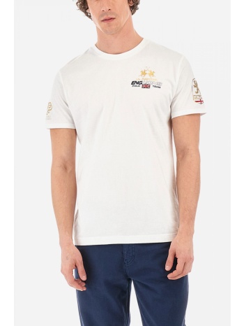 la martina t-shirt regular fit logo λευκο