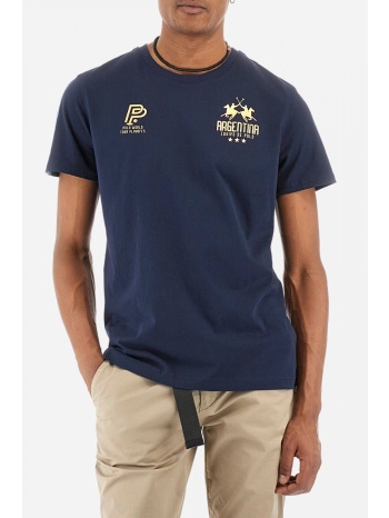 la martina t-shirt regular fit gold logo μπλε