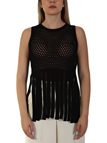 marella top spora πλεκτο τελειωμα κροσια μαυρο σε προσφορά