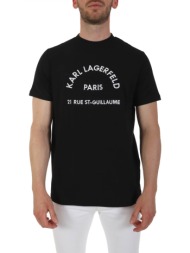 karl lagerfeld t-shirt logo 21 rue st-guillaume paris μαυρο μαυρο