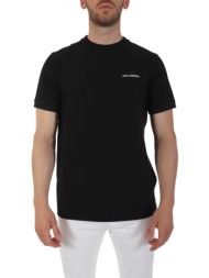 karl lagerfeld t-shirt crew neck logo μαυρο