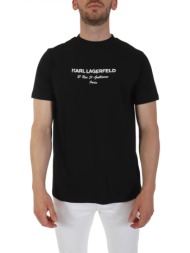 karl ladergeld t-shirt crew neck logo μαυρο
