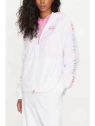 armani 7 μπουφαν μη αποσπωμενη κουκουλα logo λευκο