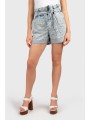 karl lagerfeld σορτς paperbag denim shorts ζωνη logo ανοιχτο μπλε