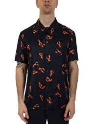 baldessarini πουκαμισο night sky printed lobsters μπλε