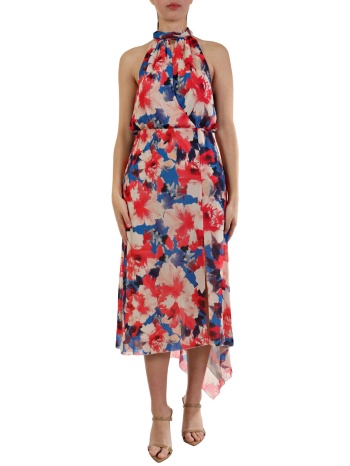 patrizia pepe φορεμα midi ασσυμετρο ανοιγμα floral πολυχρωμο σε προσφορά