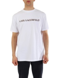 karl lagerfeld t-shirt crewneck logo λευκο