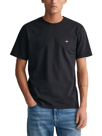 gant t-shirt reg shield ss μαυρο