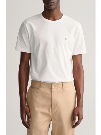 gant t-shirt reg shield ss λευκο