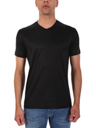 emporio armani t-shirt v neck logo μαυρο
