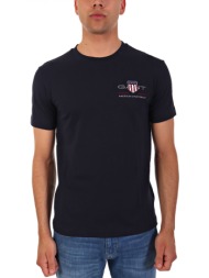 gant t-shirt reg archive shield emb ss μπλε