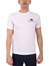gant t-shirt reg archive shield emb ss λευκο