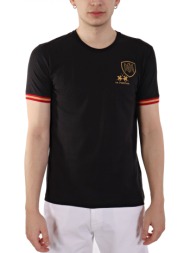 la martina t-shirt regular fit logo μαυρο
