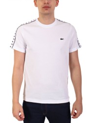 lacoste t-shirt regular fit logo λευκο