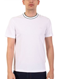 lacoste t-shirt regular fit logo λευκο