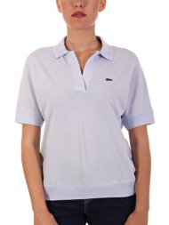 lacoste polo relaxed fit logo σιελ