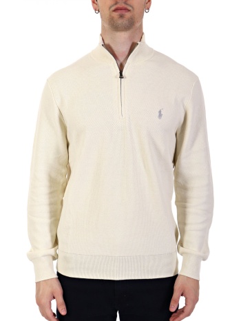 ralph lauren πλεκτο halfzip logo εκρου σε προσφορά