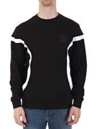 karl lagerfeld φουτερ crew neck logo μαυρο-λευκο