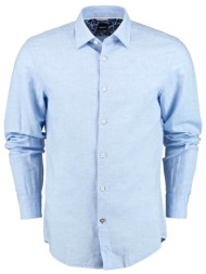 boss πουκαμισο λινο casual fit c-hal-kent-c4-222 σιελ