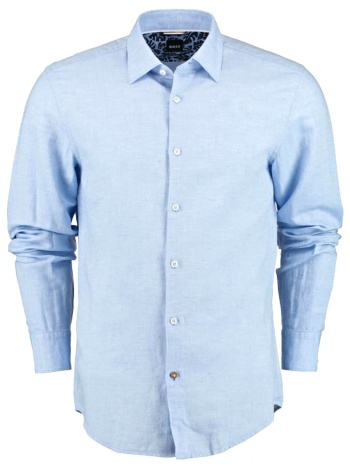boss πουκαμισο λινο casual fit c-hal-kent-c4-222 σιελ σε προσφορά
