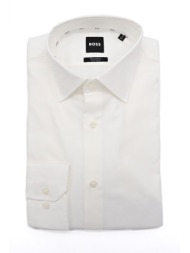 boss πουκαμισο μικροσχεδιο regular fit stretch easy iron h-joe-kent-c1-214 λευκο