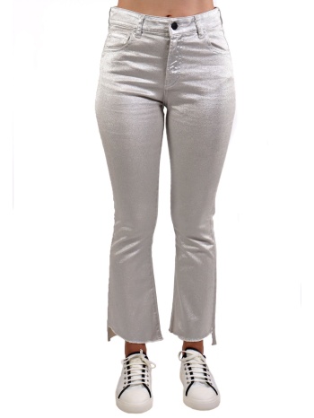 liviana conti παντελονι jeans flare αστραγαλο glitter ασημι σε προσφορά