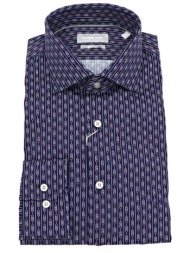 michael kors πουκαμισο all over logo slim fit μπλε