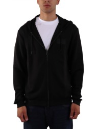 armani 7 φουτερ ziphood logo μαυρο
