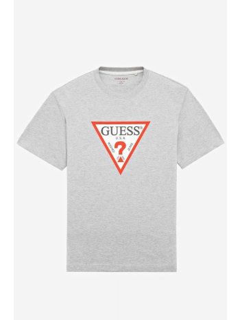 guess jeans t-shirt crewneck oversized fit logo γκρι σε προσφορά