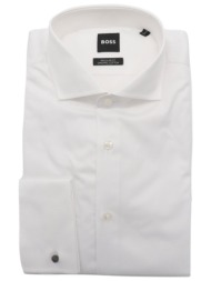 boss πουκαμισο μανικετοκουμπο regular fit μικροσχεδιο h-joe-spread-dc-214 λευκο