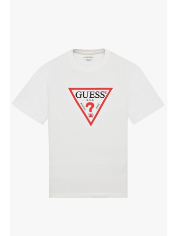 guess jeans t-shirt crewneck oversized fit logo λευκο σε προσφορά