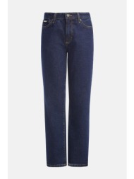 guess παντελονι jeans straight ψηλομεσο μπλε