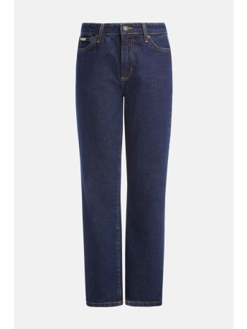 guess παντελονι jeans straight ψηλομεσο μπλε σε προσφορά