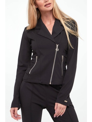 liu jo σακακι jersey φερμουαρ τσεπες μαυρο σε προσφορά