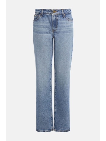 guess παντελονι jeans mid rise straight ανοιχτο μπλε σε προσφορά