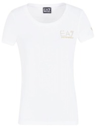 armani 7 t-shirt λαιμοκοψη logo λευκο