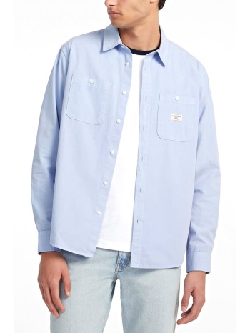 guess jeans πουκαμισο slim fit logo σιελ σε προσφορά